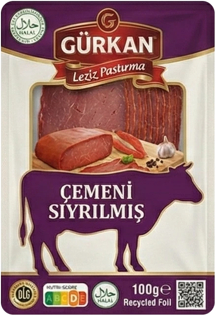 Çemeni Sıyrılmış Pastırma paketi