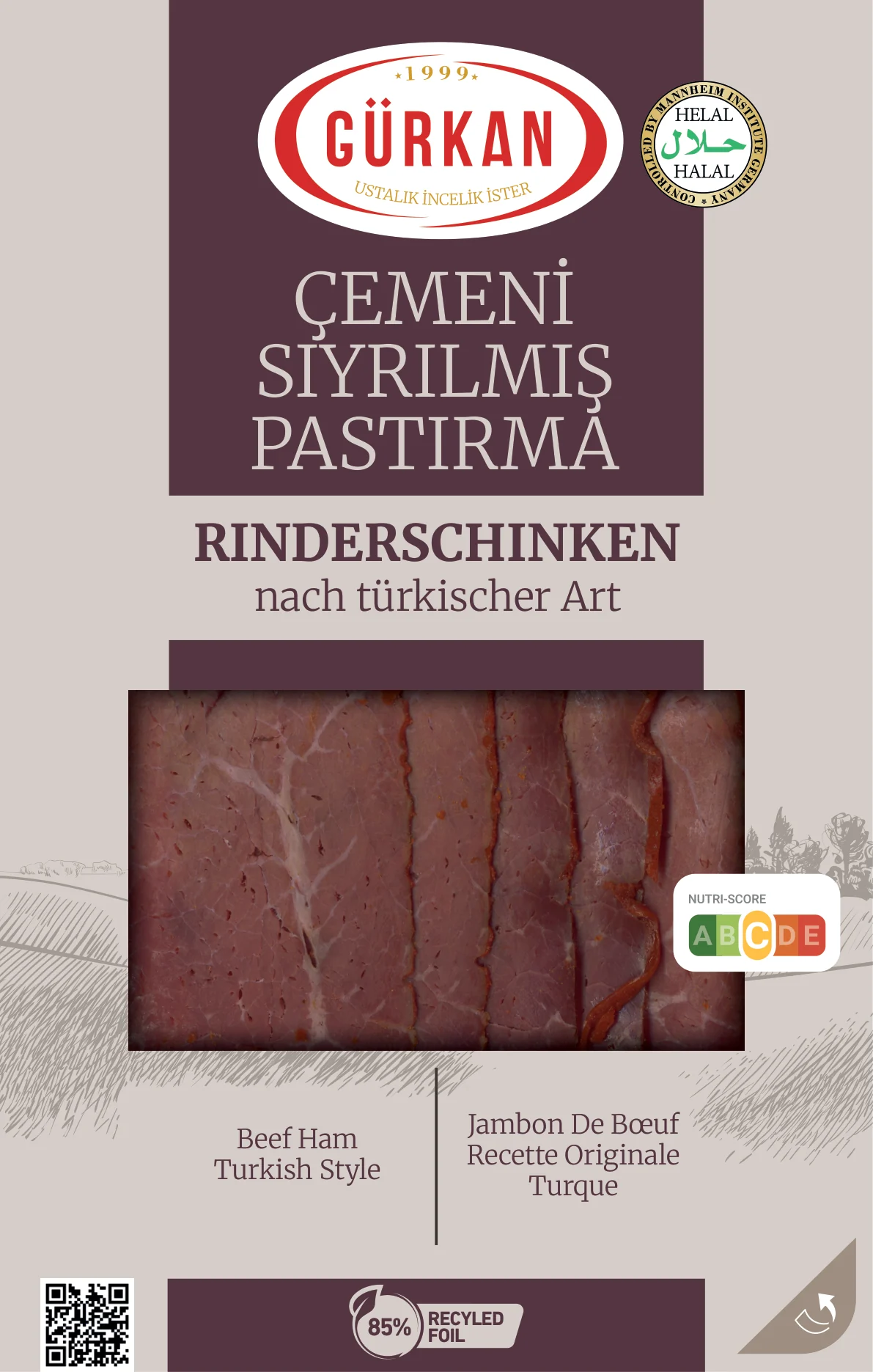 Çemeni Sıyrılmış Pastırma ambalajı, Illustrator uyarlaması