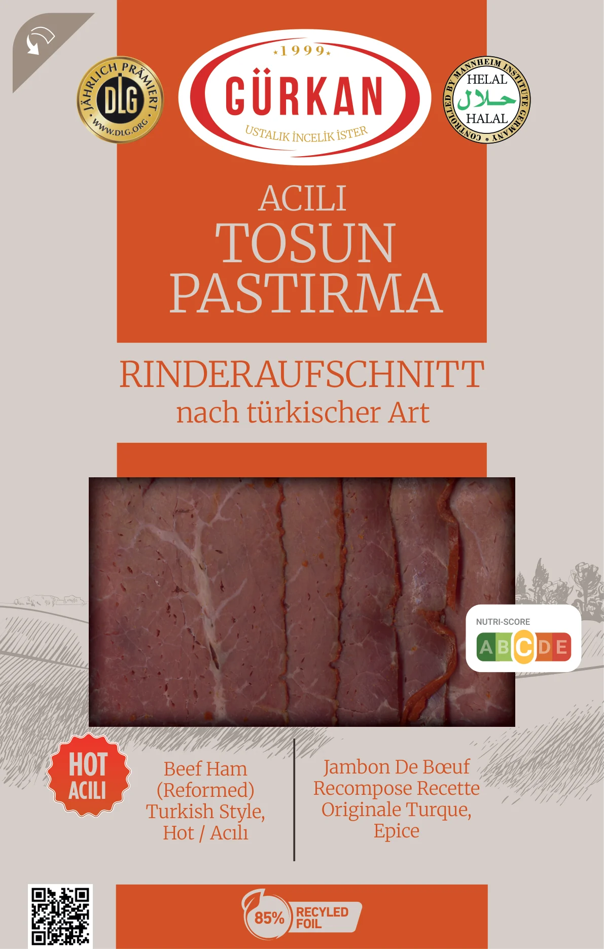 Acılı Tosun Pastırma ambalajı, Illustrator uyarlaması